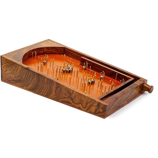 Racdde Bagatelle Traditional Table Top Game 30cm x 45cm Solid Wood/Brass Pinball Game 