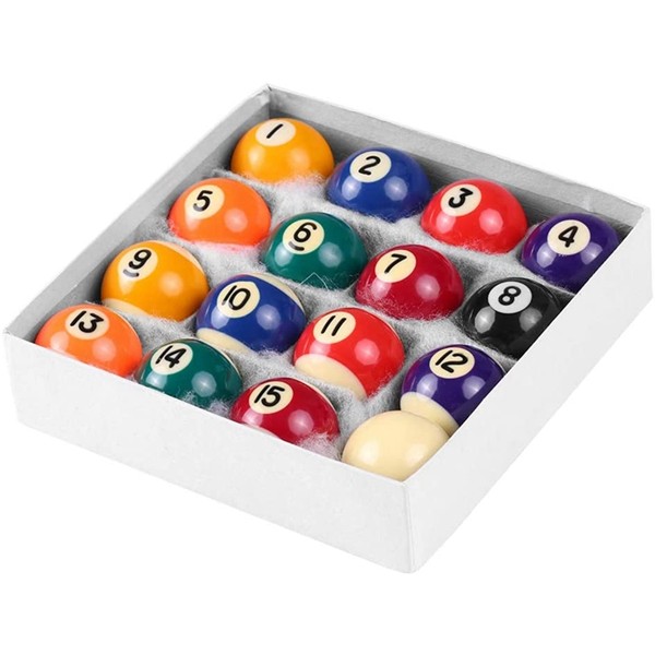 Racdde 16Pcs Small Tabletop Pool Table, Small Pool Cue Balls Full Set, Indoor Table Game Kids Adults Toy 