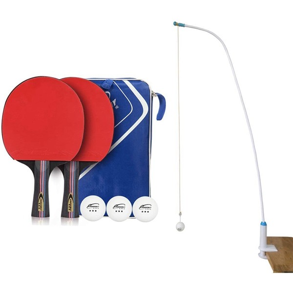 Racdde Table Tennis Trainer, Home and Office Leisure Decompression Sport, Two Table Tennis Rackets with 3 Balls,1 Ping Pong Paddle Case and 1 String Ball Stand/Phone Stand 