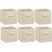 6 Pack - Racdde Foldable Cloth Storage Cube Basket Bins Organizer, Beige (11" H x 10.75" W x 10.75" D) 
