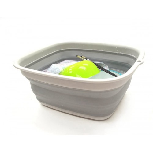 Racdde 7.7L (2 Gallon) Collapsible Tub - Foldable Dish Tub - Portable Washing Basin - Space Saving Plastic Washtub (Grey, S)