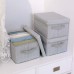 Racdde Storage Bins for Closet with Lids and Handles, Rectangle Storage Box, Fabric Storage Baskets Containers, Gray, Medium, 3-Pack 