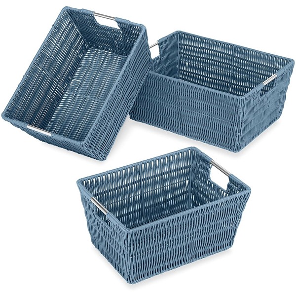 Racdde Rattique Storage Baskets - Berry Blue - (3 Piece Set) 