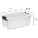 Racdde 18 Quart/17 Liter Ultra Latch Box, Clear with a White Lid and Black Latches 