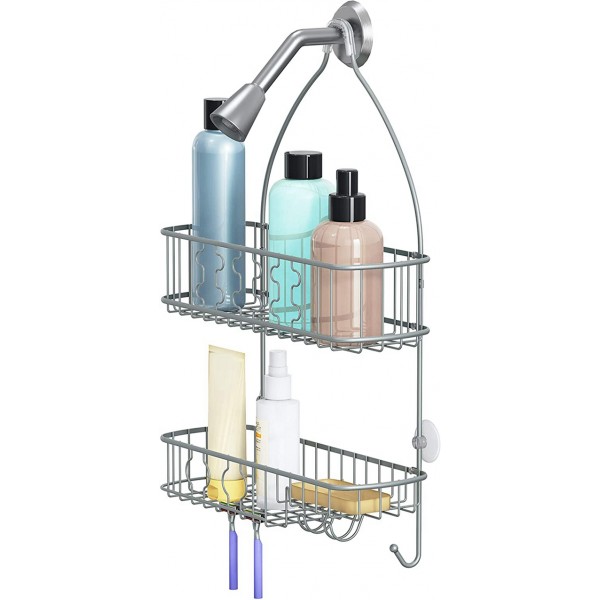 Racdde Bathroom Hanging Shower Head Caddy Organizer (Silver) 