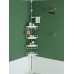 Racdde Constant Tension Corner Shower Caddy, Stainless Steel Pole, Rustproof, Strong and Sturdy, White, 56-114 Inches 