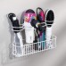 Racdde Metal Wire Cabinet/Wall Mount Hair Care & Styling Tool Organizer - Bathroom Storage Basket for Hair Dryer, Flat Iron, Curling Wand, Hair Straightener, Brushes - Holds Hot Tools - White 