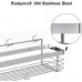 Racdde Shower Caddy Basket Shelf with Hooks for Shampoo Conditioner Bathroom Storage Organizer SUS304 Stainless Steel - No Drilling 