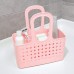 Racdde Orbz Plastic Bathroom Shower Tote Small Divided College Dorm Shower Caddy for Shampoo, Conditioner, Soap, Cosmetics, Beauty Products - Blush 