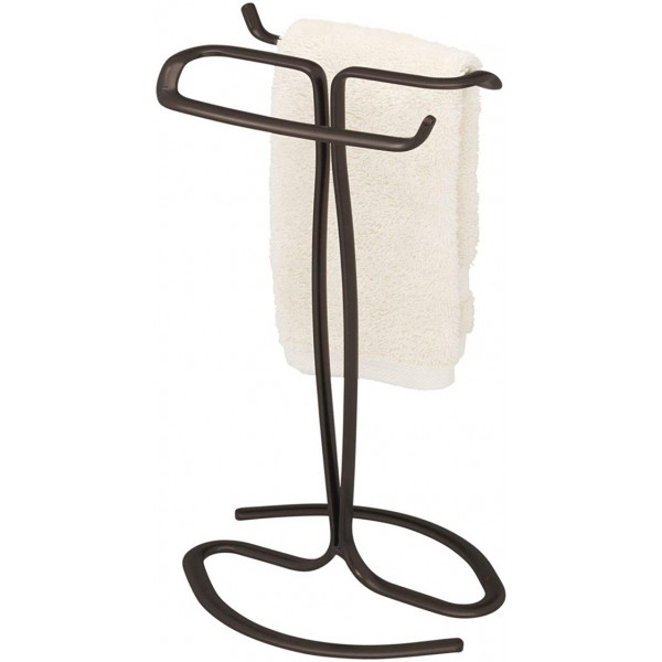 Racdde Axis Metal Hand Towel Holder for Master Bathroom, Vanities, Countertops, Kitchen, Holds 2 Finger Tip Towels, Bronze 