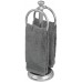 Racdde Decorative Metal Fingertip Towel Holder Stand for Bathroom Vanity Countertops to Display and Store Small Guest Towels or Washcloths - 2 Hanging Rings, 14.25" High - Chrome