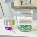 Racdde Stackable Clear Plastic Hair Accessory Containers with Lids | Set of 3 