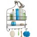 Racdde Extra Wide Metal Wire Bathroom Tub and Shower Caddy, Hanging Storage Organizer Center with Built-in Hooks and Baskets on 2 Levels, Rust Resistant - Bronze 