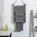 Racdde 3-Tier Mini Rustic Gray Wood Wall-Hanging Hand Towel Storage Ladder with Rope 