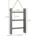Racdde 3-Tier Mini Rustic Gray Wood Wall-Hanging Hand Towel Storage Ladder with Rope 