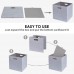 Racdde Foldable Storage Bins,11×11 Fabric Storage Boxes Drawers Cubes Container, Thick and Heavy Duty Organizer Baskets - 4pcs, Sliver Grey 