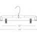 Racdde12 Pcs Pack 14 inch Clear Plastic Skirt Hangers with Clips, Skirt Hangers, Clip Hangers for Pants, Bulk Plastic Hangers 