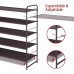 Racdde 5-Tier Stackable and Expandable Shoe Rack with Side 6 Shoes Pockets, Bronze