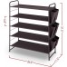 Racdde 5-Tier Stackable and Expandable Shoe Rack with Side 6 Shoes Pockets, Bronze