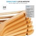Racdde High-Grade Wooden Suit Hangers (20 Pack) - Smooth Finish Solid Wood Coat Hanger with Non Slip Pants Bar, 360° Swivel Hook and Precisely Cut Notches for Camisole, Jacket, Pant, Dress Clothes Hangers 