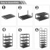 Racdde Shoe Rack Organizer 8 Tiers, Stackable and Durable Shoe Shelf Storage 16 Pairs Metal Shoe Tower Space Saving 18" x 11.9" x 57.7"(Black) 