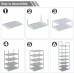 Racdde Shoe Rack Organizer 8 Tiers, Stackable and Durable Shoe Shelf Storage 16 Pairs Metal Shoe Tower Space Saving 18" x 11.9" x 57.7" (Grey) 