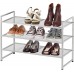 Racdde 3-Tier Stackable Shoe Shelves Storage Utility Rack, Silver 
