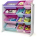 Racdde Toy Storage Organizer, White/Pink/Purple/Turquoise 