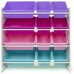Racdde Toy Storage Organizer, White/Pink/Purple/Turquoise 