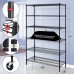 Racdde Commercial-Grade Heavy Duty 6-Tier NSF-Certified Metal Steel Wire Shelving Units with Wheels, 76" H x 48" L x 18" D Adjustable 4800LBS Utility Storage Shelves for Garage Kitchen- Black 