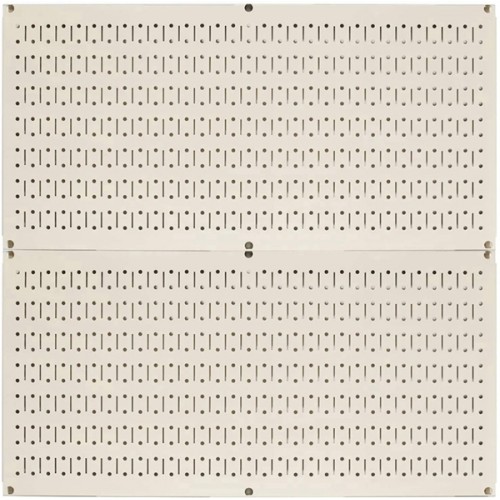 Racdde Pegboard Rack Horizontal Metal Pegboard Garage Tool Storage Pack - Two 32-Inch Wide x 16-Inch Tall Easy to Install Peg Boards (Beige) 