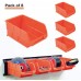 Racdde 8-Bin Storage Bins Garage Rack System 2-Tier Orange Tool Organizers Cube Baskets Wall Mount Organizations 