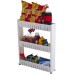 Mobile Shelving Unit Organizer with 3 Large Storage Baskets, Slim Slide Out Pantry Storage Rack for Narrow Spaces by Racdde 