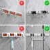 Racdde Mop Broom Holder Wall Mount Organizer Storage, Easy Install Screws or Self Adhesive Stainless Steel Tools Hanger for Kitchen Bathroom Closet Office Garden with 2 Racks 3 Hooks (2 Pack) 