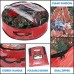 Racdde Xmas Wreath Storage Bag 30" - Garland Holiday Container with Clear Window - Tear Resistant Fabric - 30" X 30" X 8" (Red) 