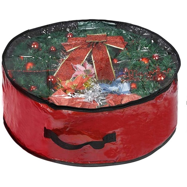 and Moisture Reinforced Handle and Easy to Slip the Wreath in and Out Protect Your Holiday Wreath from Dust Insects Zippered Xmas Large Wreath Container Christmas Wreath Storage Bag 45 X 15 