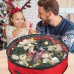 Racdde Xmas Wreath Storage Bag 24" | Garland Wreaths Container with Clear Window for Easy Holiday Storage | Durable 600D Oxford Material (Red) 
