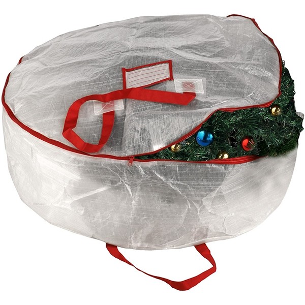 Racdde 83-DT5013 Deluxe White Holiday Christmas Storage Bag for 30" Wreaths (30" x 10"), Inch 