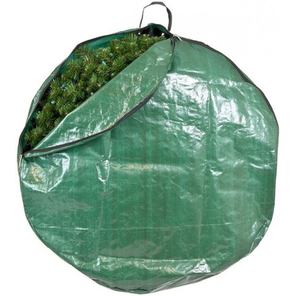 Racdde [30 Inch Wreath Storage Container] - for Christmas Wreath up to 30 Inches in Diameter | Bag Hooks Directly to Your Wire Wreath Frames to Prevent Sagging and Deformed Wreaths 