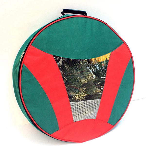 Racdde Christmas Wreath Storage Bag with Handles (24" x 6") - Water and Tear Resistant, Heavy Duty Woven Construction 