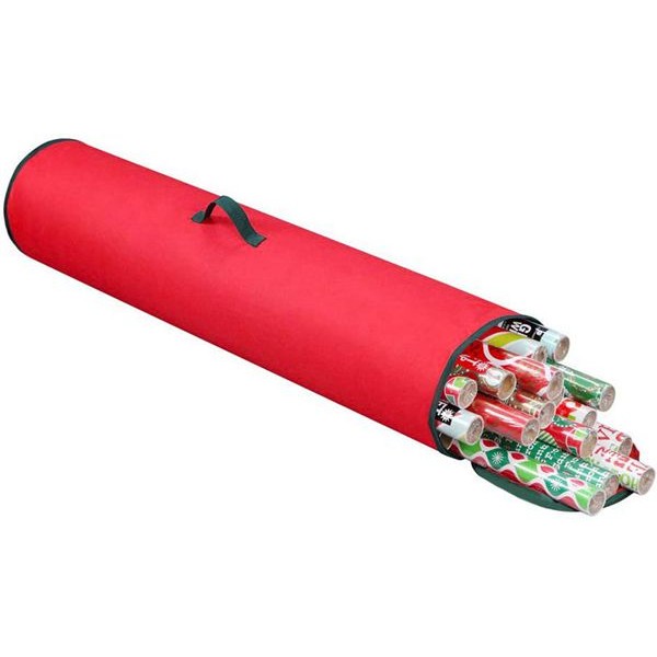 Racdde Gift Wrapping Storage Bag with Handle | Wrapping Paper Tube Bag for Storing Multiple Rolls of Gift Wrap, 40” Length Constructed of Durable 600D Oxford Material (Red) 