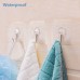 Racdde Wall Hooks 13lb(Max) Transparent Reusable Seamless Hooks,Waterproof and Oilproof,Bathroom Kitchen Heavy Duty Self Adhesive Hooks,8 Pack 