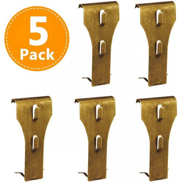 Racdde Brick Clips for Hanging, Wall Pictures Wreath Lights Hanger Metal Hooks Fastener 5 Pack - Fits Brick 2-1/4 inch to 2-1/2 inch in Height