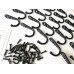 Racdde 25 Pieces Wall Mounted Coat Hook Robe Hooks Cloth Hanger Coat Hanger Coat Hooks Rustic Hooks and 54 Pieces Screws for Bath Kitchen Garage Single Coat Hanger (Black Color) 