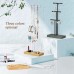Racdde Jewelry Tree Stand White Metal and Wood Basic Adjustable Height with Large Storage for Necklaces Bracelets Earring White and Natural Color 
