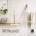 Racdde Hanging Organizer – 3 Tier Table Top Necklace Holder, Box Display with Jewelry Tray Base, Brass 