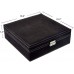 Racdde Two-Layer lint Jewelry Box Organizer Display Storage case with Lock (Black) 