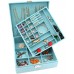 Racdde Two-Layer lint Jewelry Box Organizer Display Storage case with Lock (Blue) 