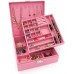 Racdde Two-Layer lint Jewelry Box Organizer Display Storage case with Lock (Pink) 