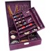 Racdde Two-Layer lint Jewelry Box Organizer Display Storage case with Lock (Purple) 